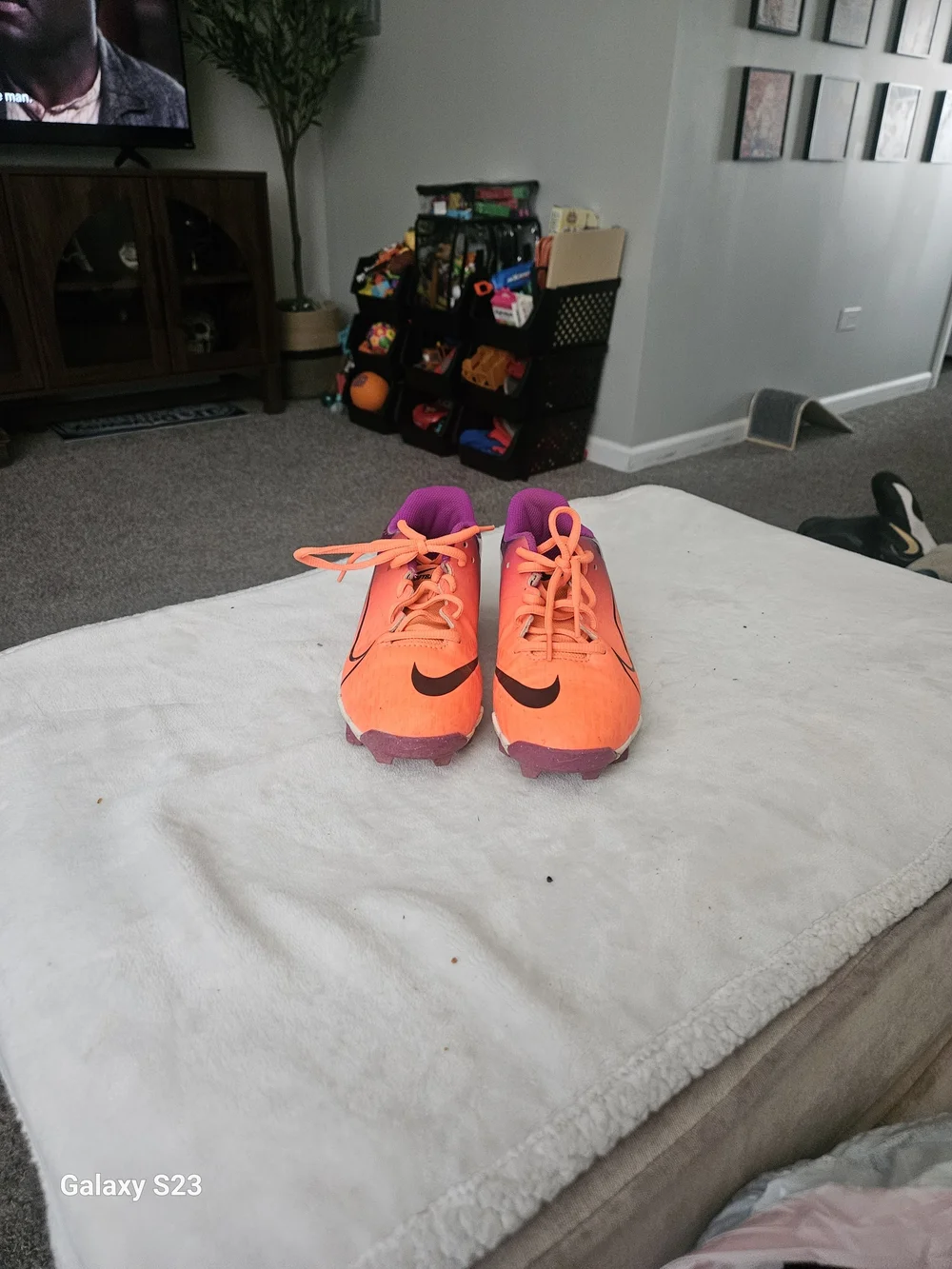 Nike Diamond Fastflex Baseball  Cleats Orange Purple Youth 4Y Women's 5.5